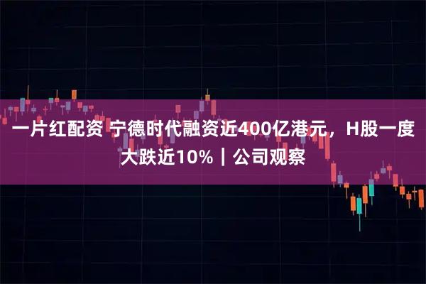 一片红配资 宁德时代融资近400亿港元，H股一度大跌近10%｜公司观察